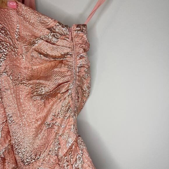Ulla Johnson Ondine Pink Gold Tourmaline Metallic Rare Long Ruffle Gown 2 - NWT - Picture 5 of 7